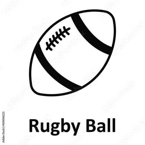 Rugby Ball Vector icon which can easily modify or edit
