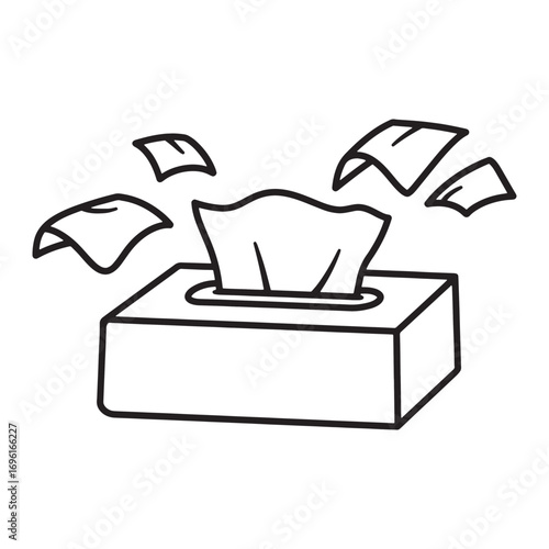 vector Tissues in box for hygiene and flu season needs