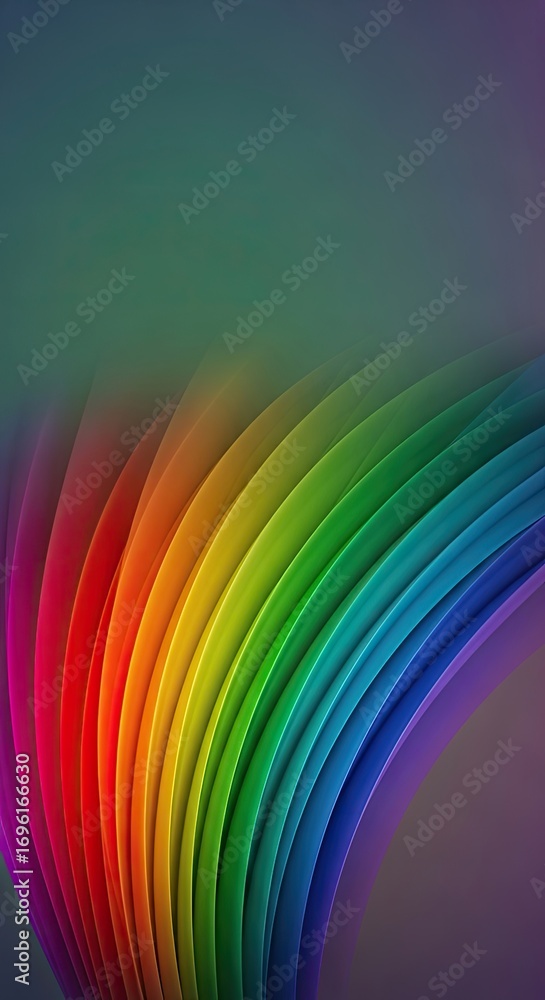 Naklejka premium Abstract Rainbow Gradient Wave Texture Vibrant Color Spectrum Curve Layers Design