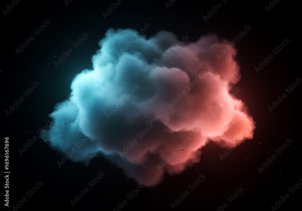 Obraz premium Abstract swirling nebula with blue and red hues