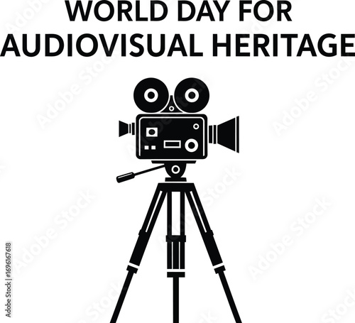 World day for audiovisual heritage with vintage camera celebration