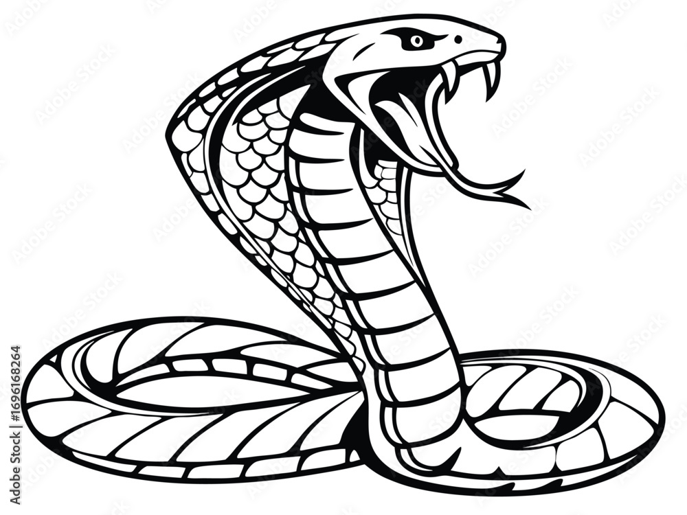 Fototapeta premium vector illustration of a cartoon snake