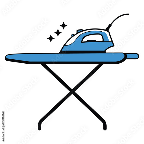 vector ironed clothes on the ironing board icon