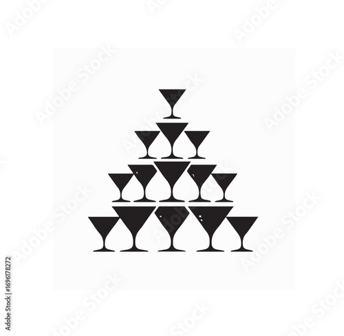 Champagne Tower Design Logo Vector Isolated on white background