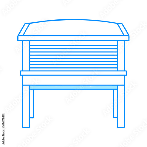 Stevenson Screen Weather Station Icon: Line Art for Meteorology Equipment