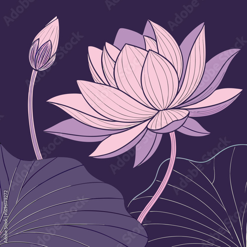 Abstract glowing lotus leaf with layered gradients suitable for banners and advertisements