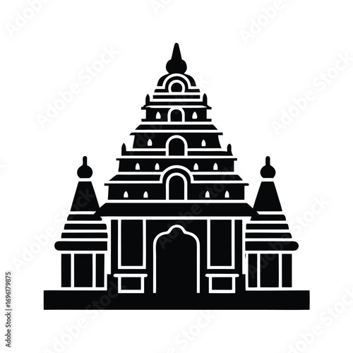 Minimal Tamil Temple Icon