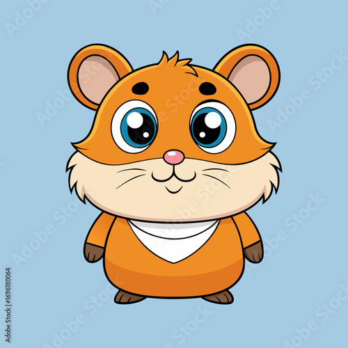 Adorable Cartoon Hamster with Big Eyes