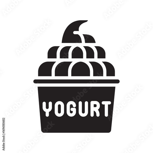 frozen yogurt color flat icon for digital and print projects.