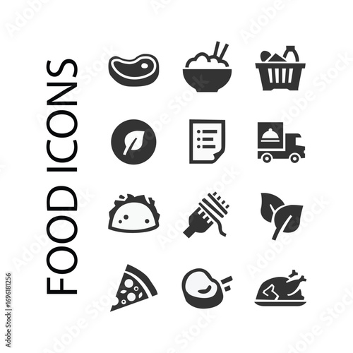 Food Icone illustration on white background vol 01