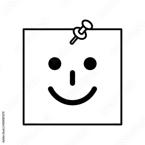 Happy Sticky Note Simple Reminder Icon