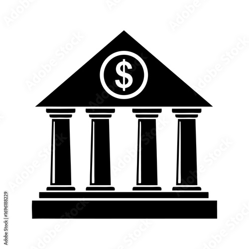 Financial Institution Icon Bank Building Symbol