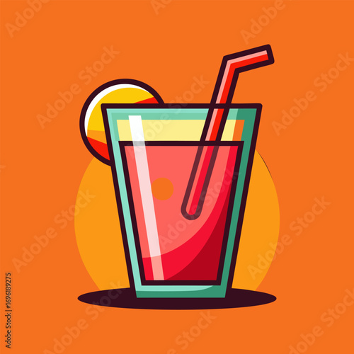 Refreshing Summer Drink.  Red Juice with Orange