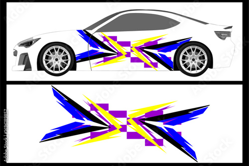 Car wrap graphic racing abstract background for wrap and vinyl sticker