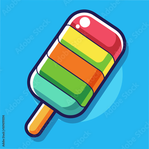 A vibrant popsicle.  a burst of summer refreshment. Multicolored layers of sweet.  frozen delight.