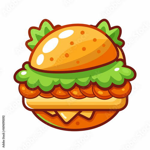 Juicy Burger.  A Delicious and Appetizing Meal