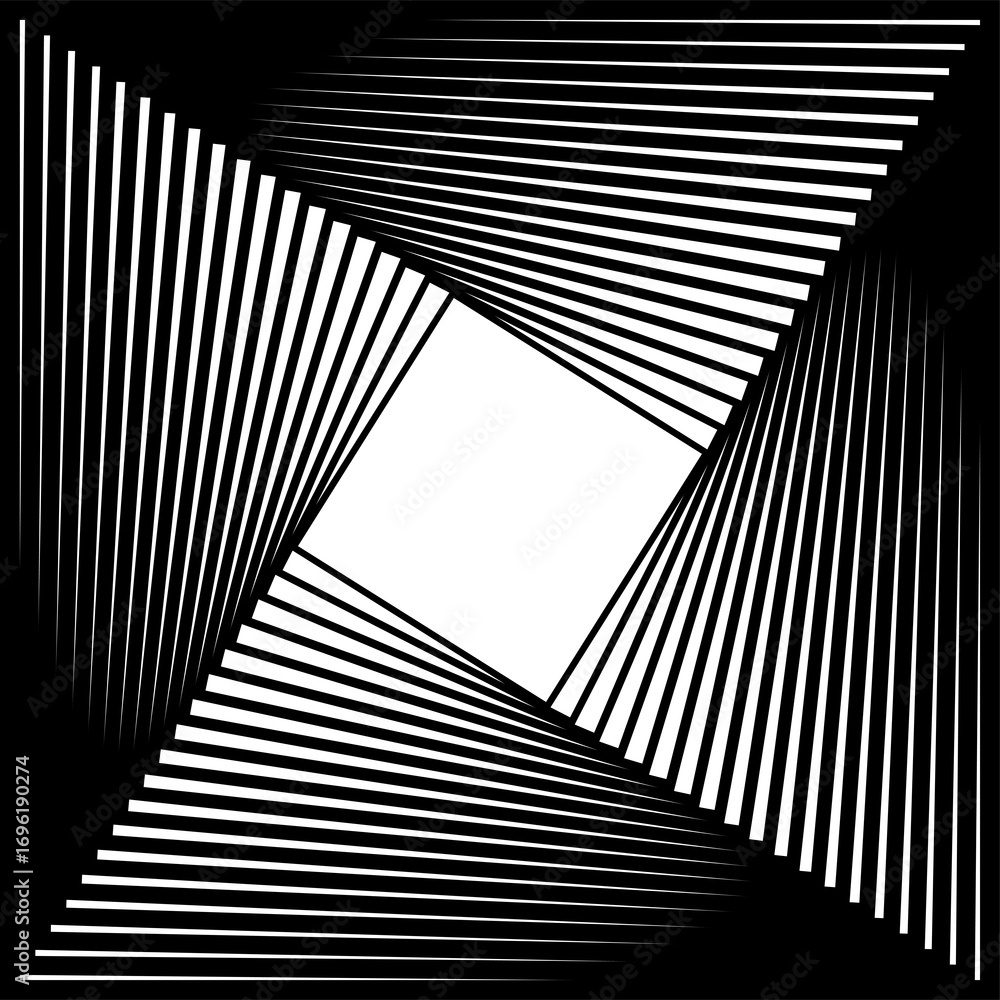Naklejka premium Square shape dynamic line spiral. Frame border gradient