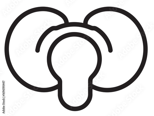 Minimal 2D animal ear tagger outline drawing