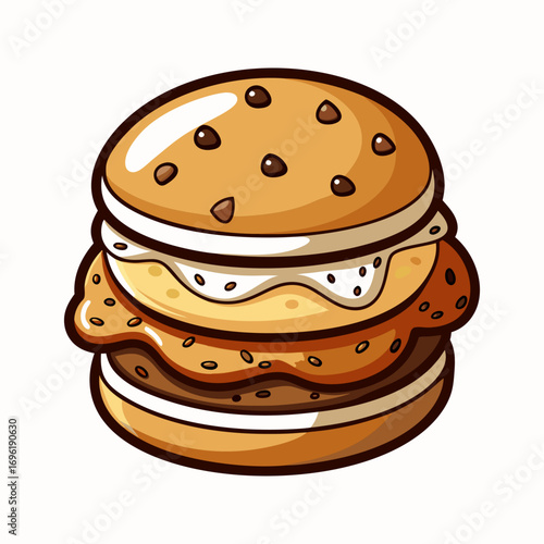 Mouthwatering Chocolate Chip Burger.  A Delicious Fast Food Treat