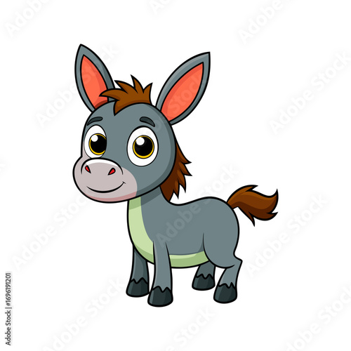 Adorable Cartoon Donkey Illustration