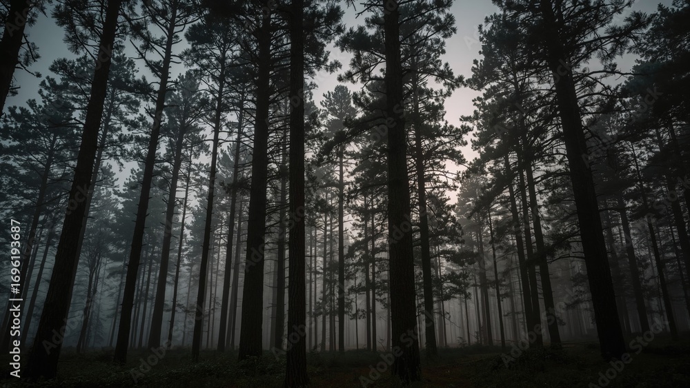 Fototapeta premium Overcast skies above the woodland