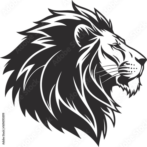 Wallpaper Mural Stylized Lion Head Silhouette Vector, Majestic Lion Profile Outline Illustration, Bold Lion Head Graphic Design, Regal Feline Silhouette Artwork Torontodigital.ca