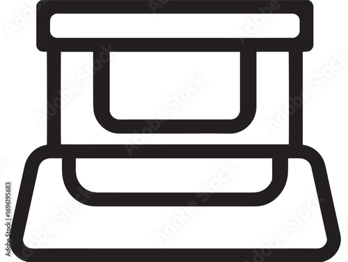 Modern 2D line vector of animal feeder design