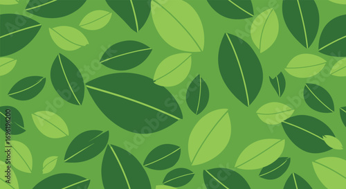 Vibrant abstract green leaf pattern for nature themed designs and organic background concepts