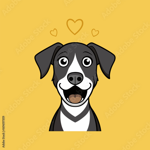 Adorable Happy Dog Cartoon Illustration