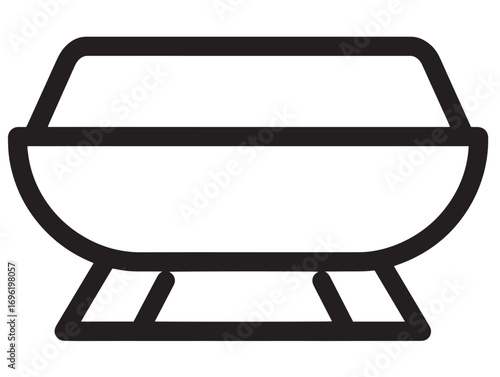 Stylish animal feeder troughs in clean line vector art
