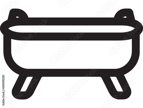 Elegant clean farming trough feeder vector line art