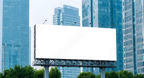 Wallpaper Mural Blank billboard mockup in modern city urban landscape advertising space promotion media marketing campaign design template Torontodigital.ca