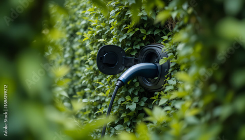 Wallpaper Mural An EV charger seamlessly integrated into a natural environment, symbolizing green technology and a sustainable future. Torontodigital.ca