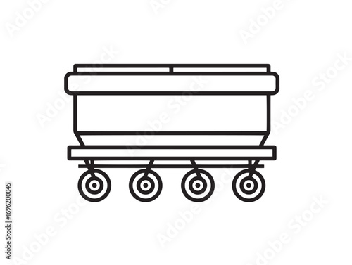 Elegant animal feeder wagon equipment in minimal vector art