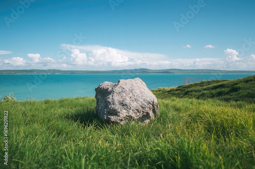 A Massive Rock on a Clearing by the Water's Edge
