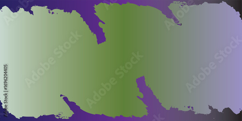Abstract painted shapes in shades of green gray and purple.