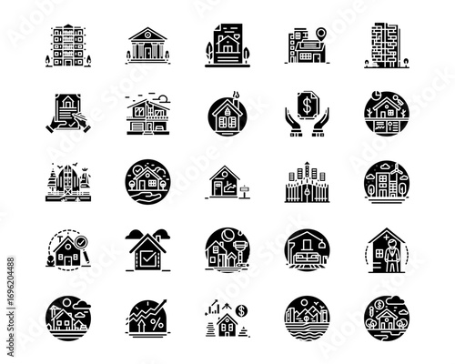 Real Estate Line Vector Icons