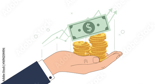 Illustrative visual representation of financial growth and investment returns through careful planning and strategic execution