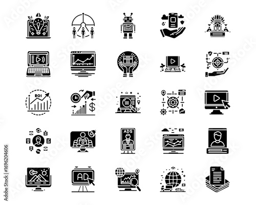 Digital Marketing Line Vector Icons