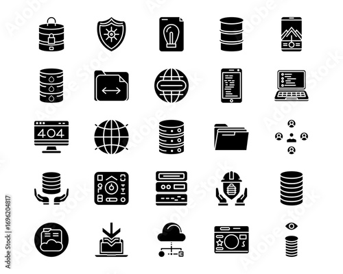 Web Hosting Line Vector Icons