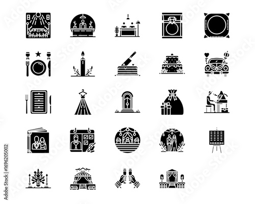 Wedding Line Vector Icons