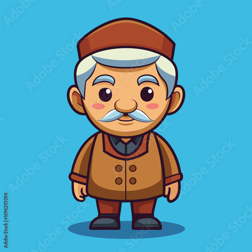 Charming Cartoon Elderly Man Illustration