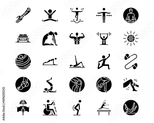 Pilates Line Vector Icons