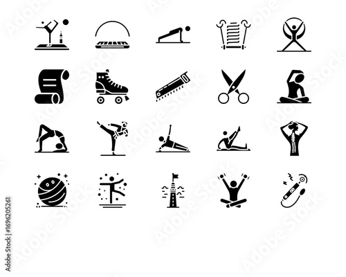 Pilates Line Vector Icons