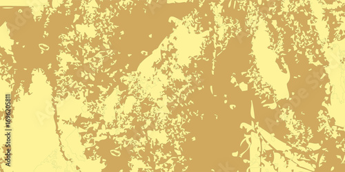 Abstract forest canopy pattern stylized organic shapes dappled light rough texture two-tone yellow.