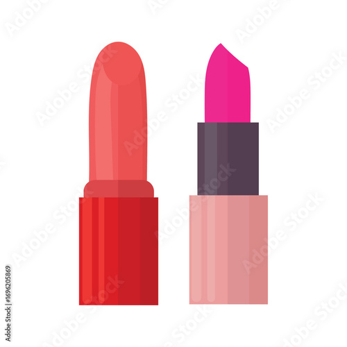 Lipstick. Flat vector clipart, illustration with isolated background.