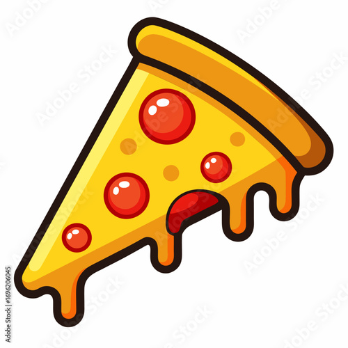 Mouthwatering Pizza Slice.  A Delicious Treat