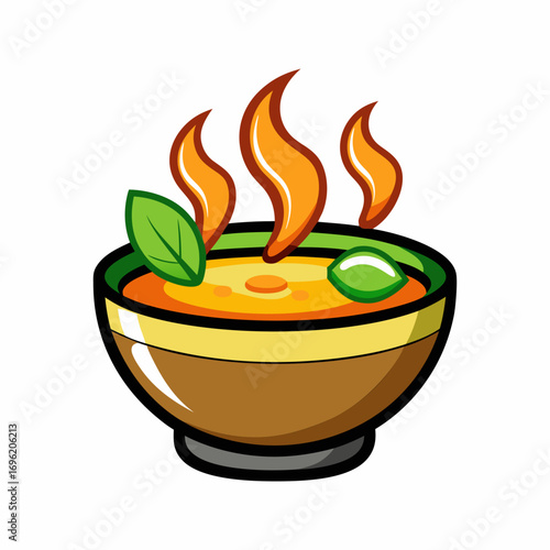 Aromatic Hot Bowl of Soup.  A Culinary Delight