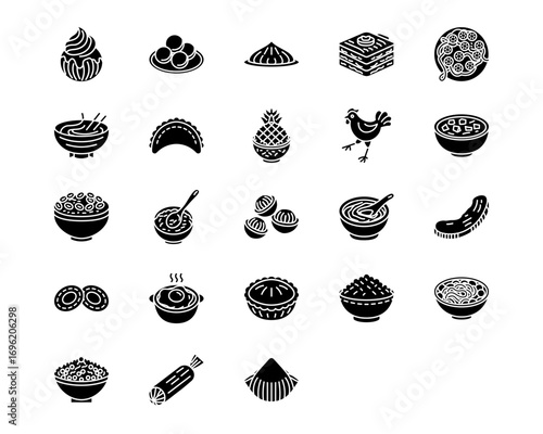 World Cuisine Line Vector Icons