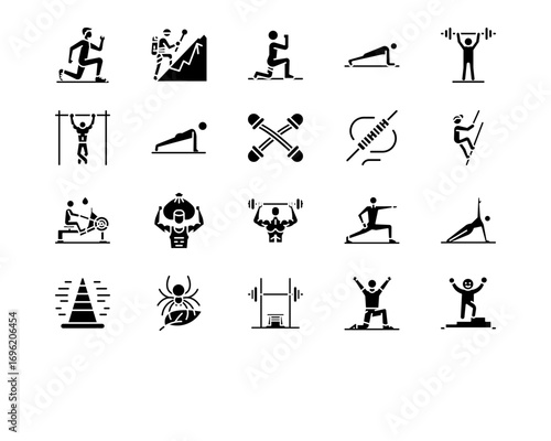 Physical Fitness Line Vector Icons